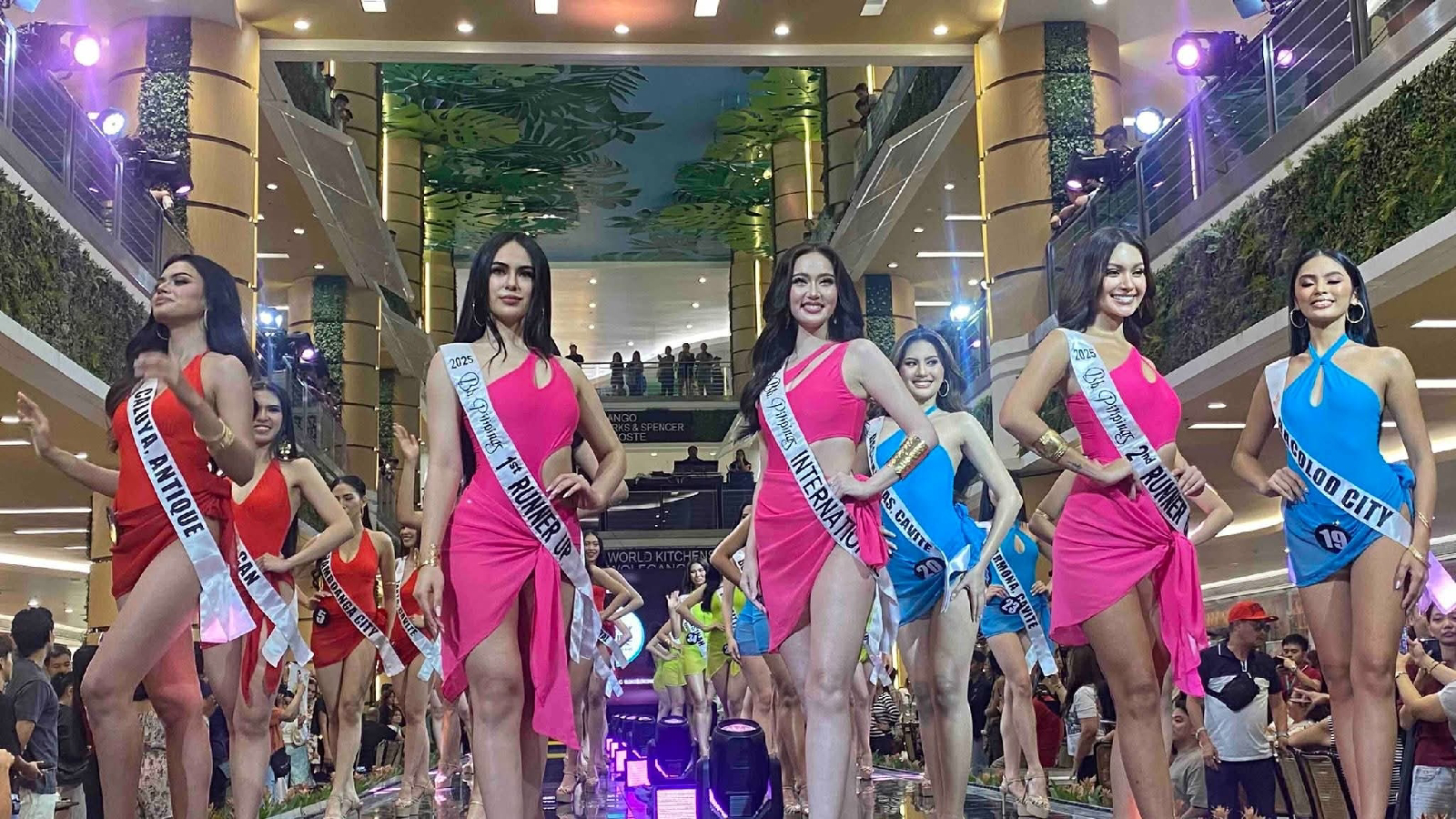 Binibining Pilipinas 2026 Fashion Show candidates at Gateway Mall 2