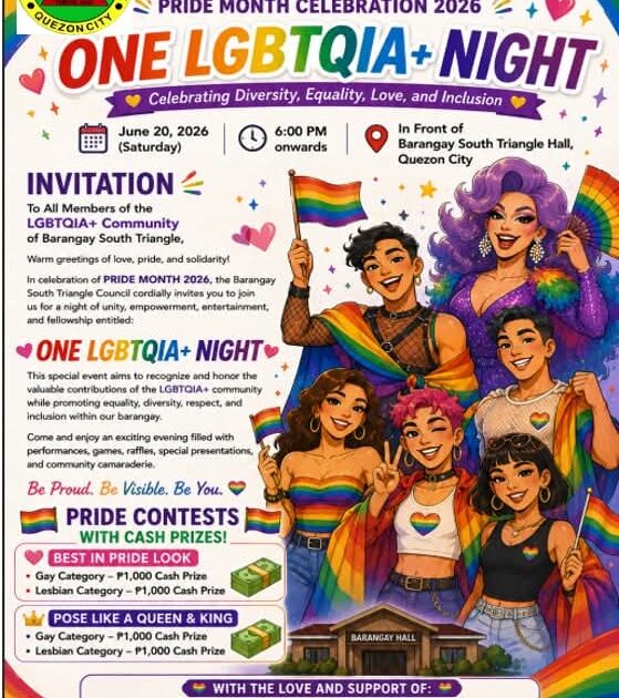Barangay South Triangle Holds Pride Month 2026 Celebration with “ONE LGBTQIA+ NIGHT”