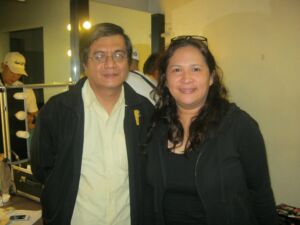 Rogelio Constantino Medina with Janice de Belen inside ABS-CBN dressing room